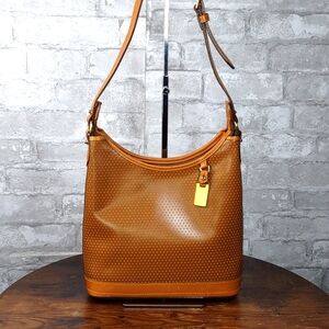 Vintage Dooney & Bourke Cabrio Perforated Leather Hobo Bag